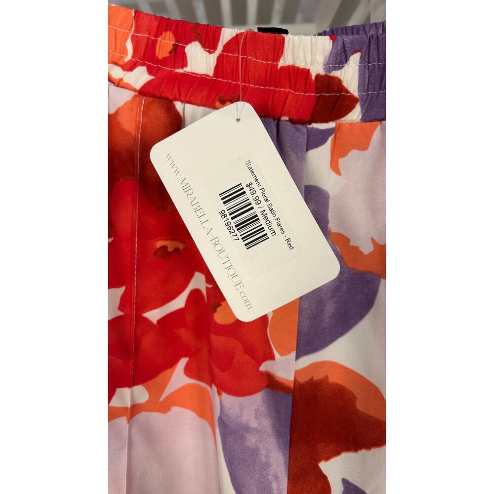 Gigio Women's Size M Multicolor Floral Flare Leg Pants #0313 - Picture 8 of 16